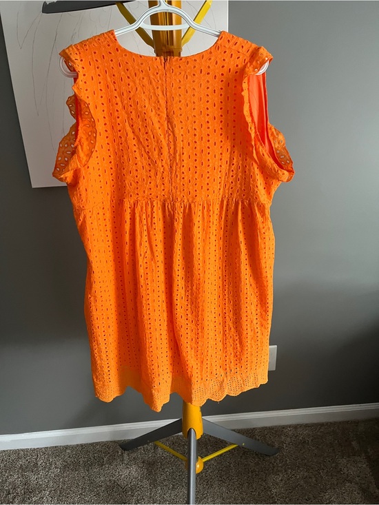Dresses & Skirts - Bright Orange Eyelet Sleeveless Dress